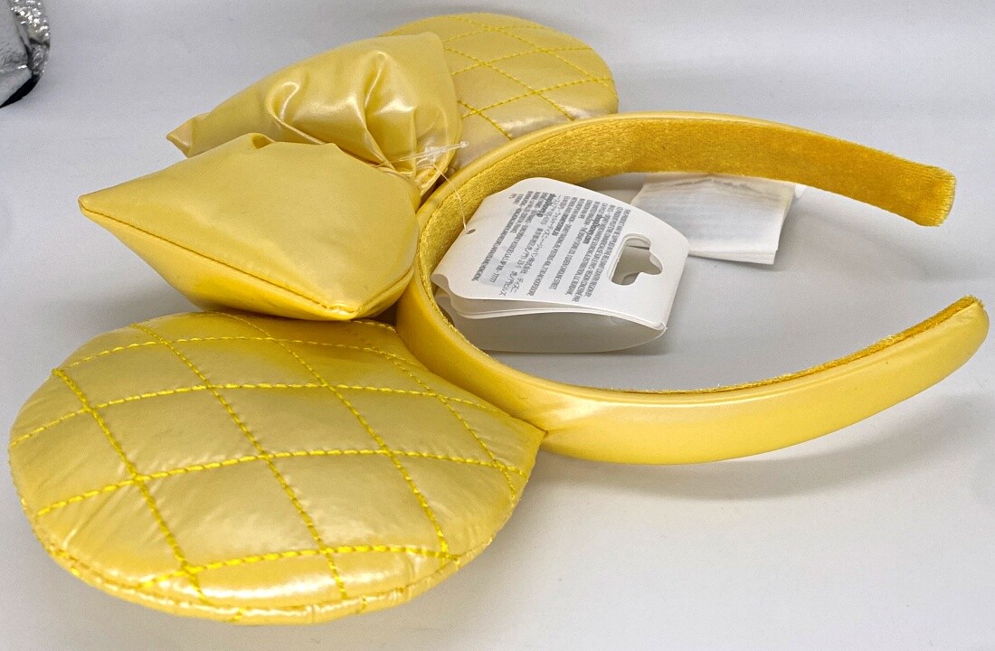 Disney Authentic 2023 Parks Yellow Quilted Minnie Mouse Ears Headband Yellow Quilted Ears – Minnie Ear Collectors main image 3