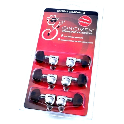 Grover Chrome Tortoise Button Rotomatic Tuners Gibson®/Epiphone® Guitar 102CT