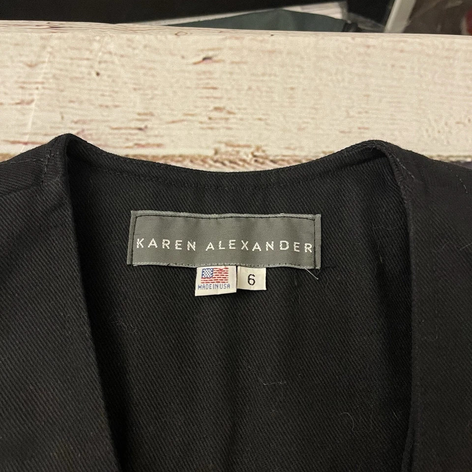 Macacão sexy vintage anos 80 Karen Alexander denim tamanho 6 preto feminino - Imagem 3 de 4