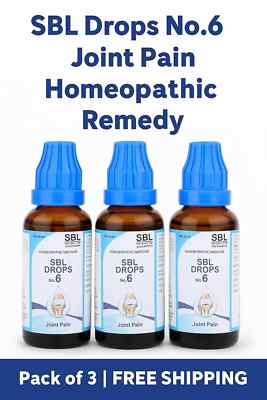 SBL Drops No. 6 Joint Pain Homeopathic Remedy 30 ml   Pack of 3   Free Shipping