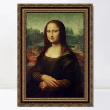 Framed Canvas Art Giclee Print Mona Lisa by Leonardo da Vinci Wall Art Decor