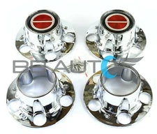 New 4x4 Chrome & Red Wheel Center Caps Set for 84-97 Ranger Explorer Bronco II