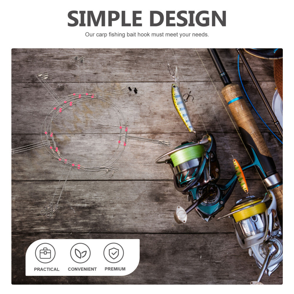 Fluorocarbon Leader 5Pcs s With Swivels Steel Leader Fishing Line