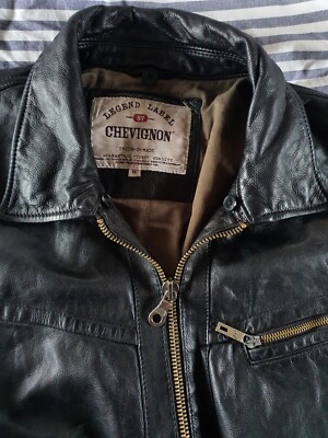 Vintage Chevignon Leather Jacket Bomber Aviator CH-57 Men's XL