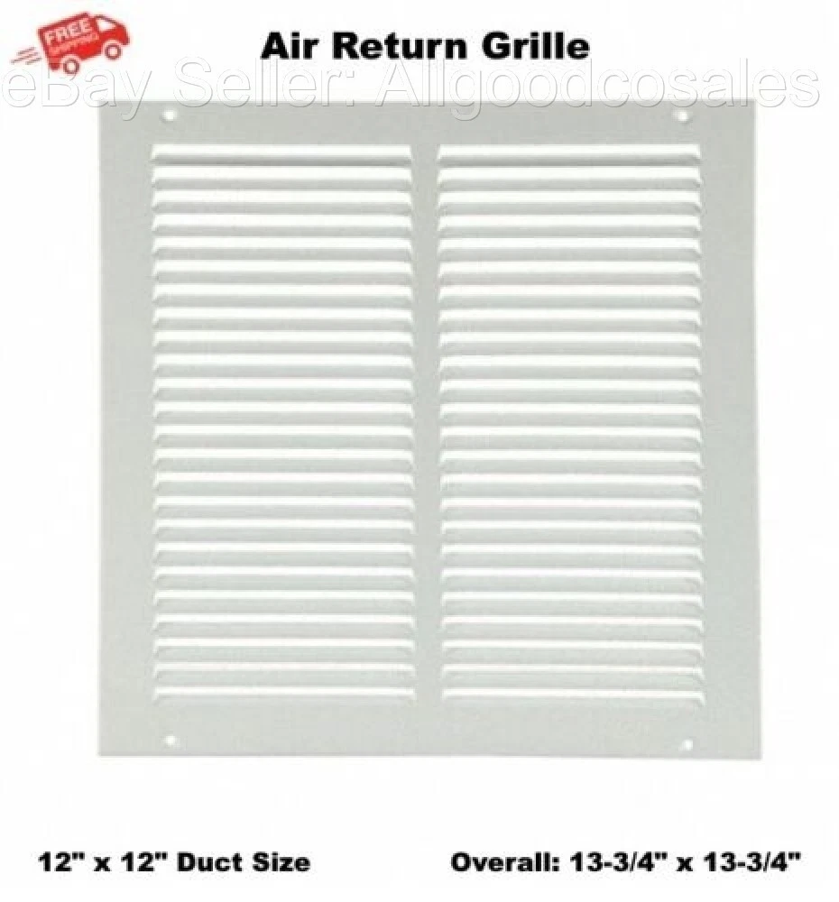 Air Return Vent Cover Grille 12 x 12 Duct Size Steel Ceiling Wall White AC  Heat | eBay