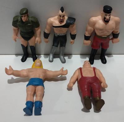 IWA Star-Studded Wrestling Bendable Action Figures Konvolut x7 (Bootleg/KO) 1985