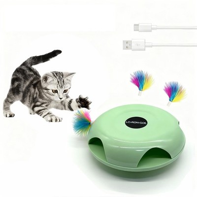 Interactive Whack-a-Mole Cat Toy   Automatic Mushroom Feather Pop-Up Play Toy...