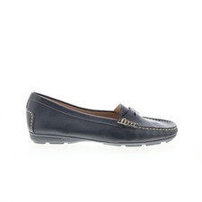 Zapatos planos mocasines de cuero negro para mujer Hush Puppies Renita Penny H509346 6