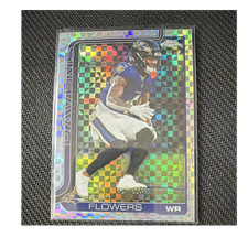 Topps 2023 Chrome Checkerboard Zay Flowers #22 Baltimore Ravens Football Card