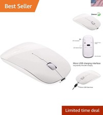 Bluetooth Wireless Mouse - Slim Rechargeable, Noiseless Click 3 Adjustable ...