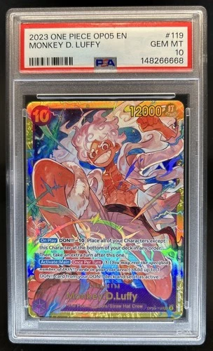 2023 One Piece New Era Monkey.D.Luffy Secret Rare #OP05-119 PSA 10 GEM MINT