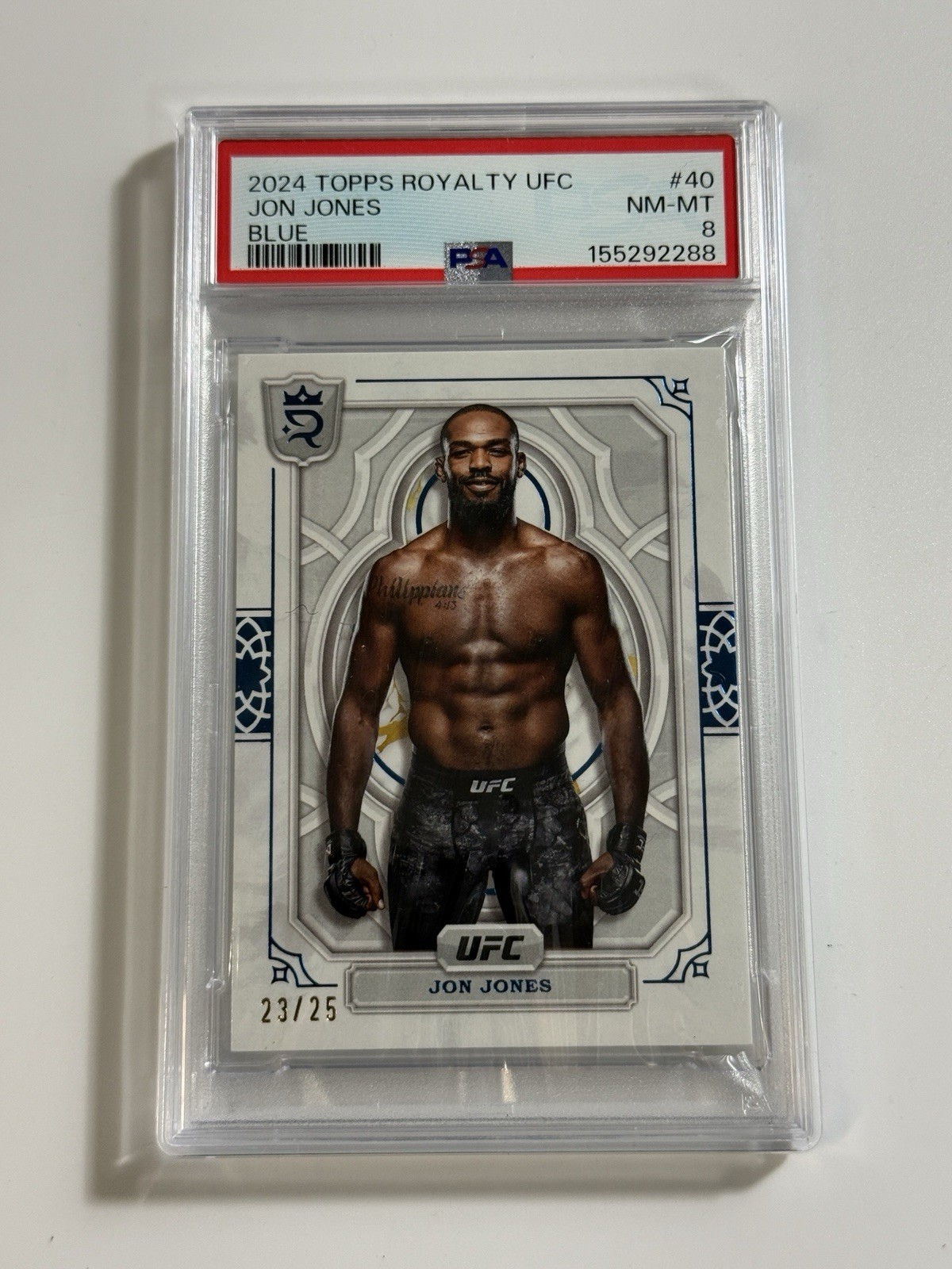 Topps 2024 Royalty UFC Jon Jones Blue /25 PSA 8 #40