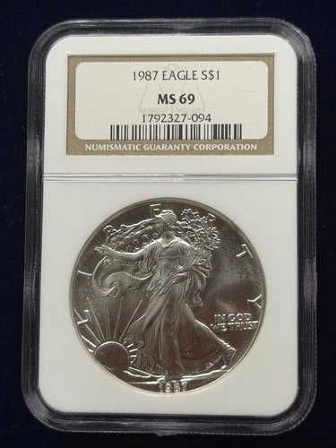 New Listing1987 Silver American Eagle NGC MS-69 Brown Label