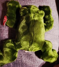 TY Classic Freddie Green Croaking Frog Plush Stuffed Toy 1991 Vintage 14 Inches