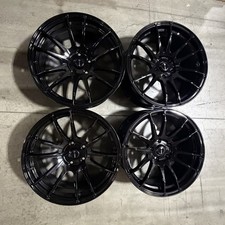 Used 18x8.5 Vors TR10 5x114.3 35 73.1 Gloss Black Wheels set-4