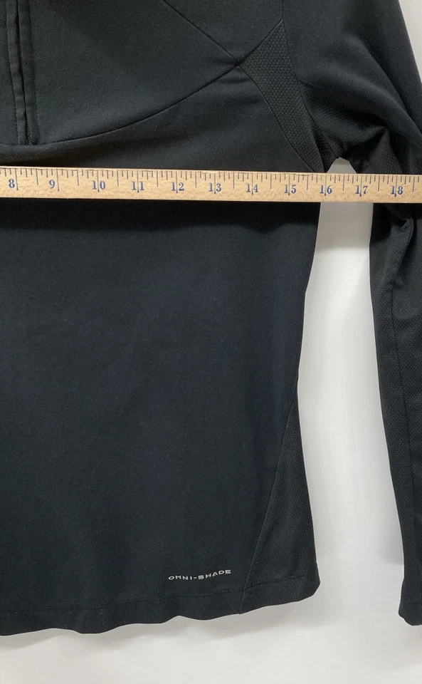 Camisa Columbia Titanium Omni Tono 1/4 Cremallera Mujer Pequeña Negra Manga Larga Foto 4 de 4