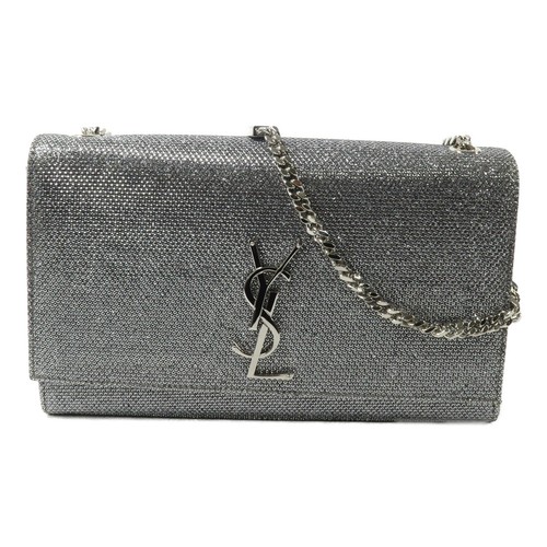 SAINT LAURENT YSL Kate Medium Shoulder Bag364021 Calfskin Leather/Glitter Silver