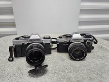 Lot of 2 Vintage Olympus Film Cameras om10 omG