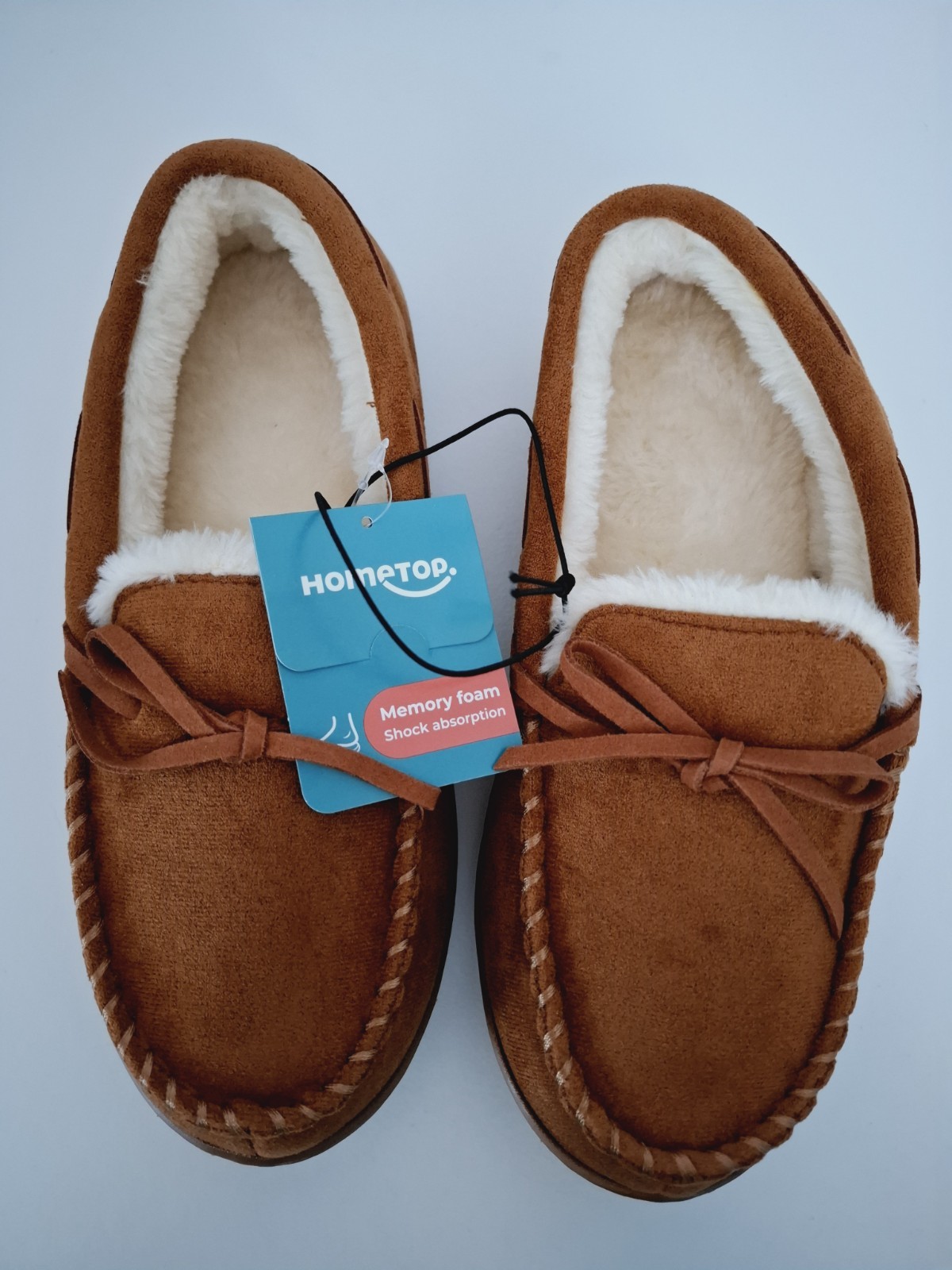 SAOLA HomeTop Mocassini Donna Micro Scamosciato Pantofole Suola Gomma Memory Foam UK4 EU37