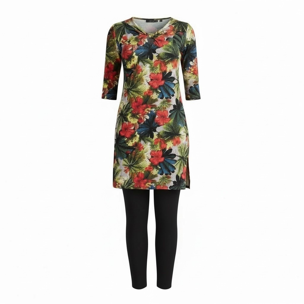 Attitudes by Renee Womens Tunic and leggings Size XS Black Floral Set  2-Pieces | eBay