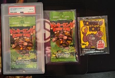 1996 & PSA 8 1999 Japanese Donkey Kong TCG + Raw Booster Pack, Nintendo Lot x3