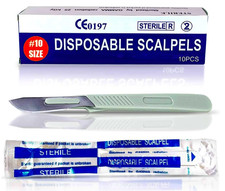 Disposable Scalpels 10 - Dermaplaning Tool Scalpel Blades 10 with Plastic Handle