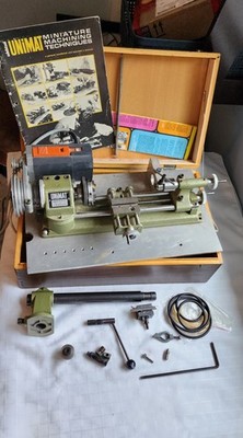 Vintage UNiMAT SL 1000 Mini Lathe and  Accessories - Made in Austria