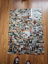 RARE VINTAGE 70'S ROD STEWART AND FACES FOLD OUT COLLAGE POSTER 43" X 31.5"