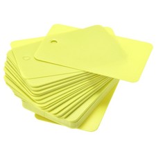 50Pcs Waterproof Eyelet Hole Plastic Shipping Tags Outdoor Tags 30x50mm Yellow