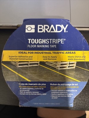 Brady 104312 Toughstripe Floor Marking Tape, General Purpose, Solid, Yellow, 2