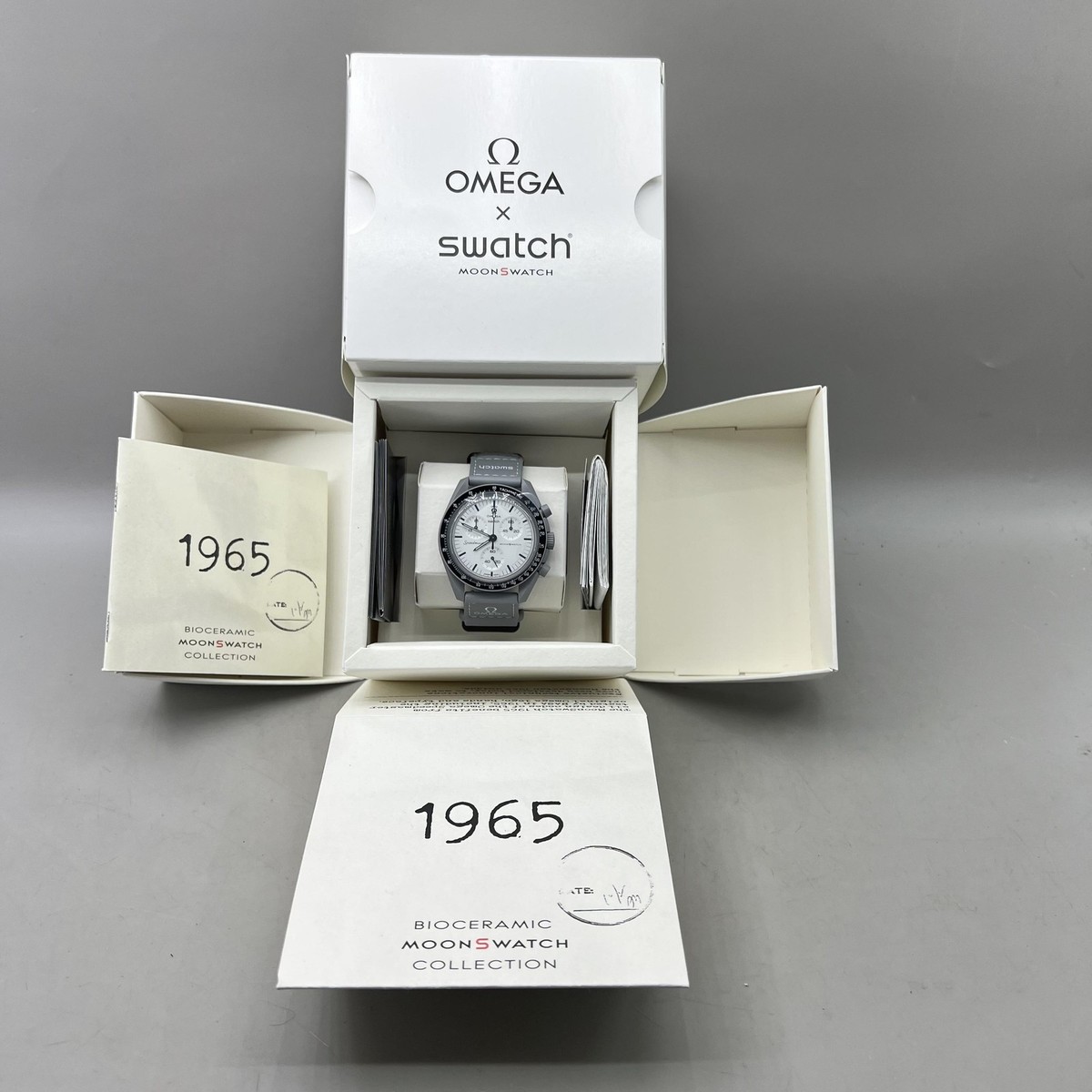 Omega X Swatch 1965 MoonSwatch Speedmaster Mens Gray Swiss Watch