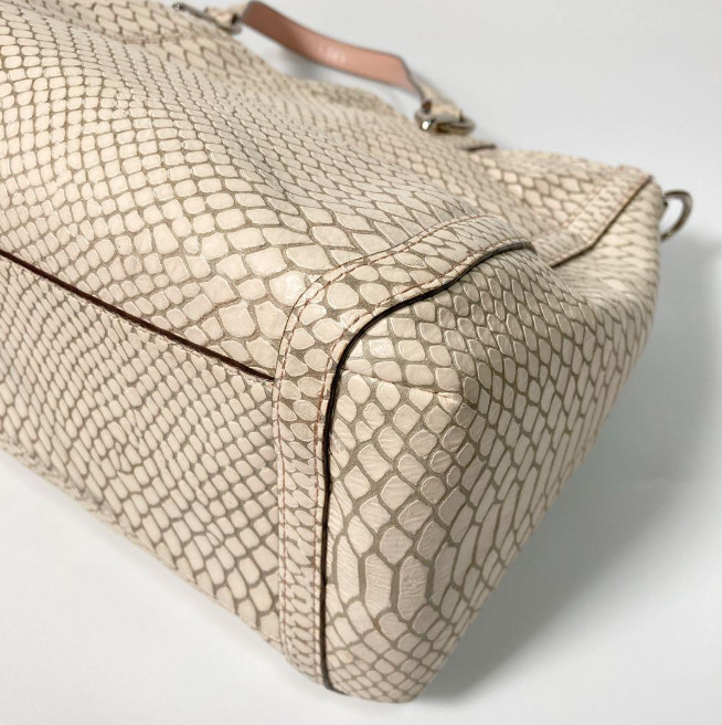 COACH Python Embossed 2 way tote Handbag, Large C… - image 18