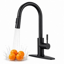 Matte Black Kitchen Faucet with Pull Down Sprayer, Single Handle High Arc Sta...
