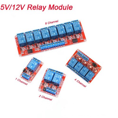 1-2-4-8 Kanal 5/12V Relais Modul mit Optokoppler für Arduino (High/Low Trigger)