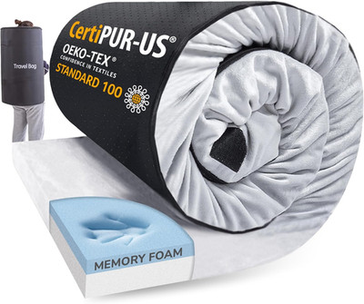 Memory Foam Camping Mattress 2.5 Inch, Cot Pads, Single Small Portable Roll up C