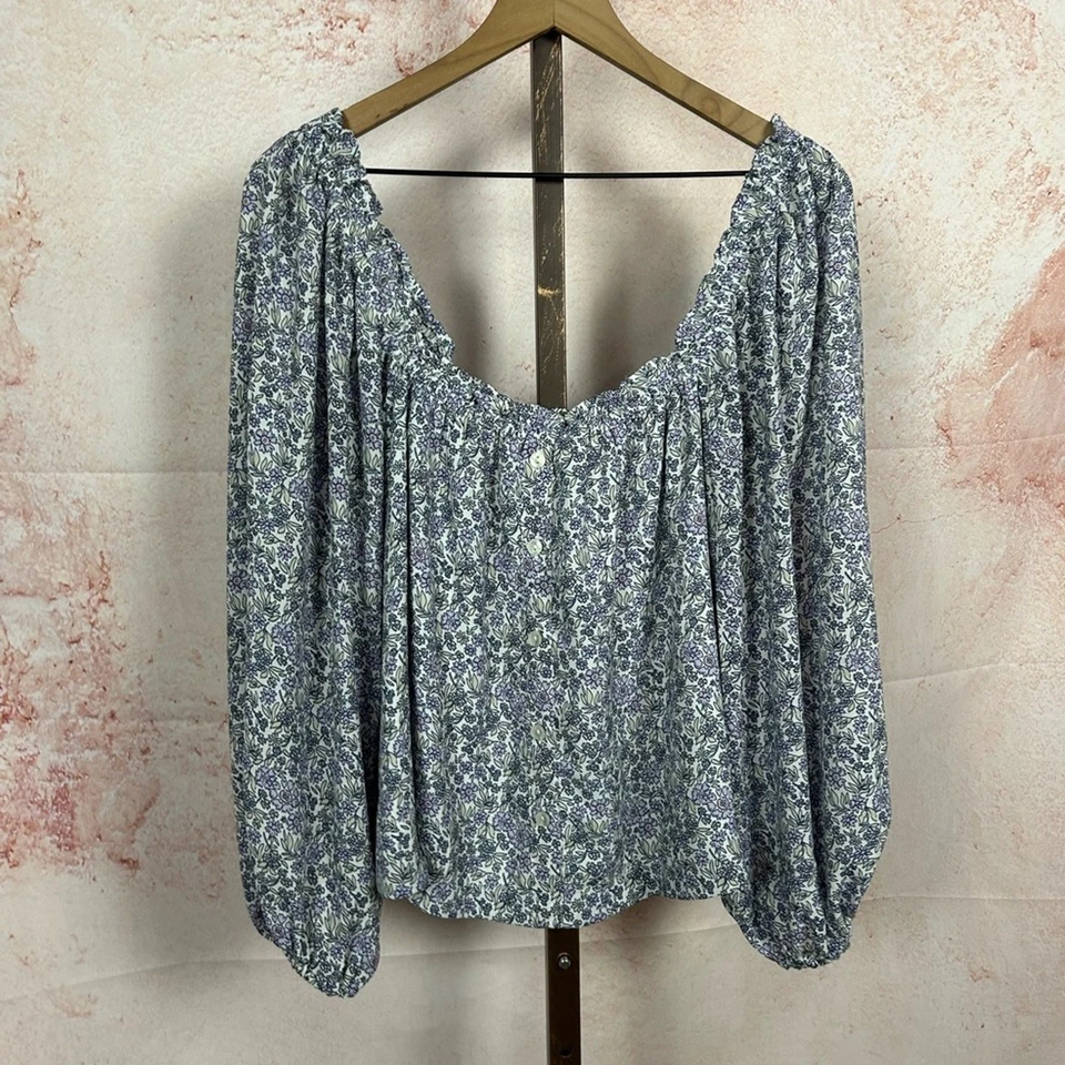 AMERICAN EAGLE romántico cottagecore top talla L coqueta floral femenino boho Foto 2 de 4