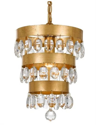 Crystorama Perla 10"W Antique Gold Crystal Mini-Chandelier - Picture 2 of 6