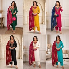 Indian Pakistani Salwar Kameez Set pants Kurti Dupatta Kurti palazzo Women Suit