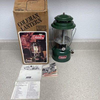 #ad Vintage 1980 Coleman Lantern In Original Box 2 Mantel Model 220K195 7 80 NICE $64.00