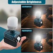 For Makita 18V Li-Ion Battery Cordless LED Work Light E27 Bulb Lamps UK Dimmable