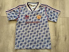 MANCHESTER UNITED Adidas 26-28" Boys Jersey Away 1990/1991/1992 Shirt Football