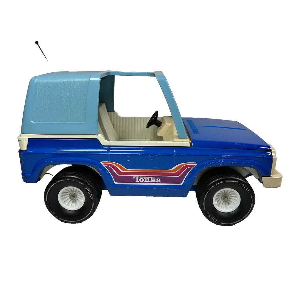 Vintage Tonka Bronco 835 TR Large 18” Blue T-Top 1970s Pressed Steel Toy Jeep - Image 2 of 4
