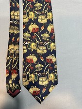 VINTAGE Alynn Mens Tie 100 Silk Antique Fishing Gear 90's USA