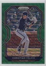 2021 Panini Prizm Tier III Green Wave Prizm Christian Yelich #242 hg6