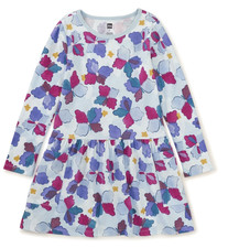 TEA COLLECTION Floral Pocket Skirted Dress - Light Blue - NWT Girls 10