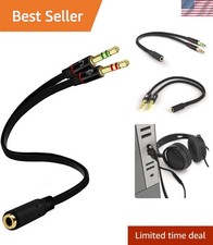 Gold Plated 3.5mm Headphone Splitter for PC Laptop - Connect Two Headsets