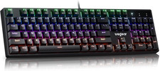 Mechanical Gaming Keyboard with Blue Switch, 104-Key Full Size RGB Backlit Wired