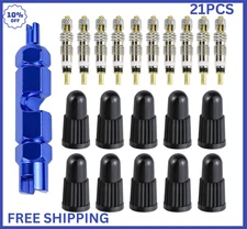 21PCS Presta Valve Core Kit, Alloy Stem Removal Tool with 10 Presta Valve Cores