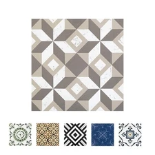 PowerSellerUSA Self-Stick Vinyl Modern Geometric 12 x 12 inch 1.5mm Floor Tiles