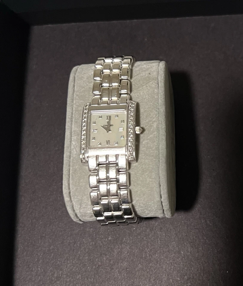 Reloj pulsera Concord La Tour oro blanco 14K esfera mop diamante cuarzo damas Foto 4 de 4